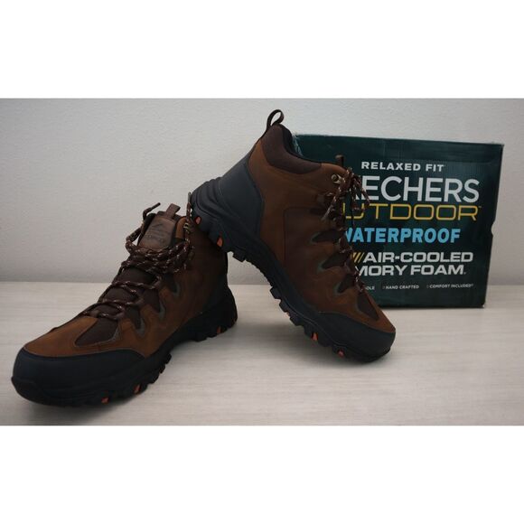 Skechers 204910/CDB Men's Sz 9.5M Dark Brown Rickter-Branson Hiking Boots - Picture 1 of 12